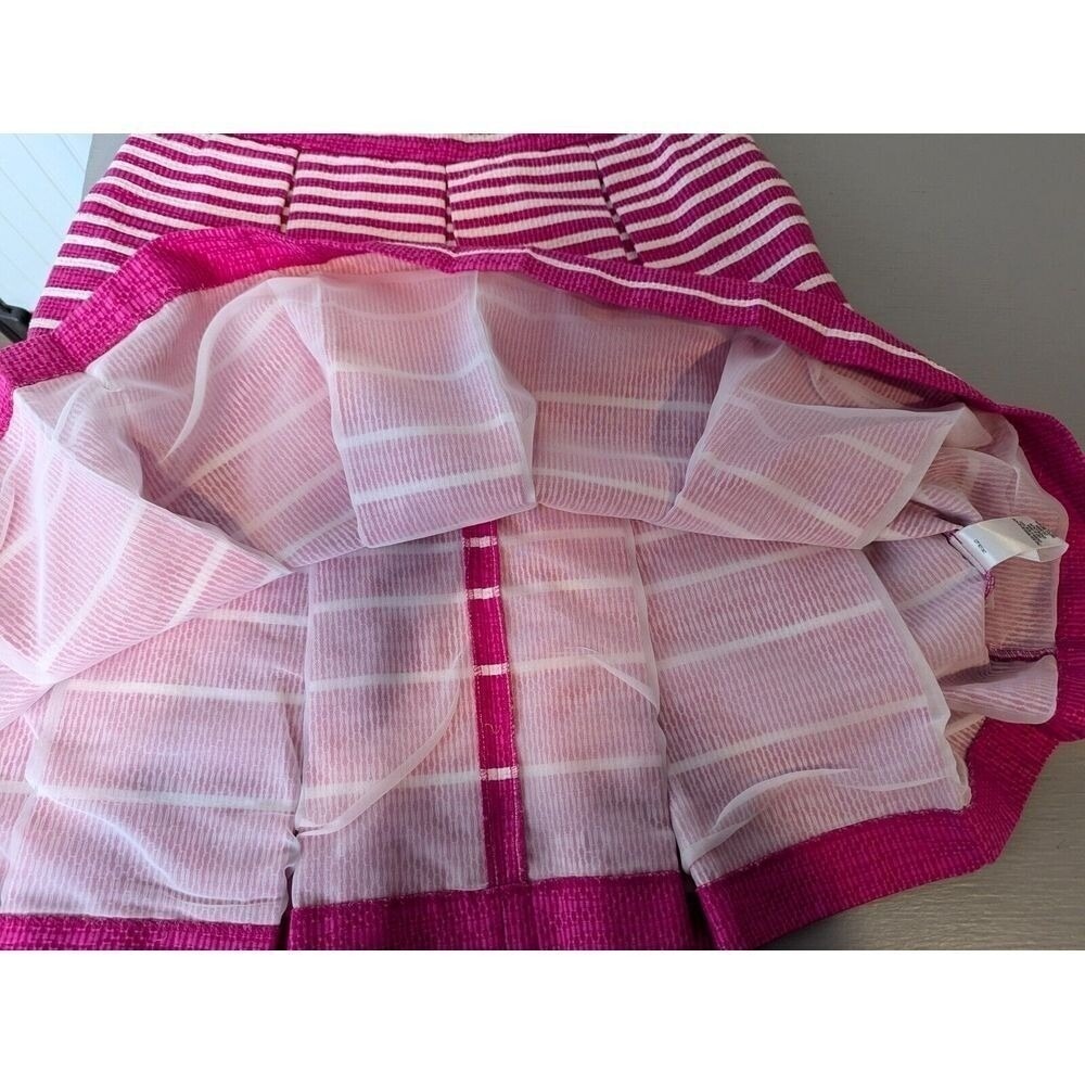Taylor Dress Womens Size 10 Fit & Flare Pleated Pink Wht Striped Coastal Cool - Picture 4 of 16